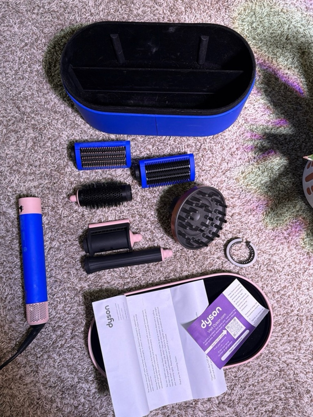 Dyson multi-styler kit in blue and pink